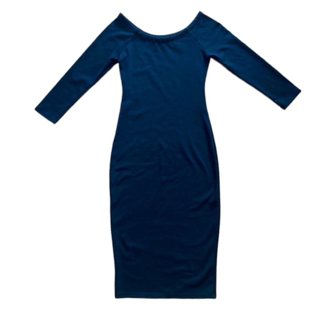 🖤 Black Zara black cotton fitting midi dress - Size S/2